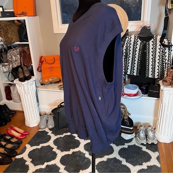 NWT Chaps Men’s Sweater Vest 2XL Cotton Black V-Neck Knit Pullover Golf - Picture 5 of 8